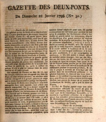 Gazette des Deux-Ponts Sonntag 28. Januar 1798