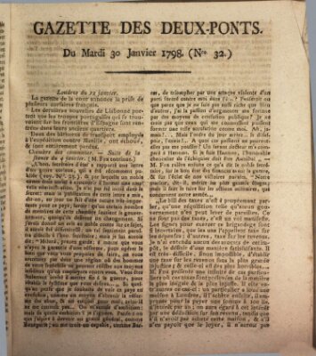 Gazette des Deux-Ponts Dienstag 30. Januar 1798