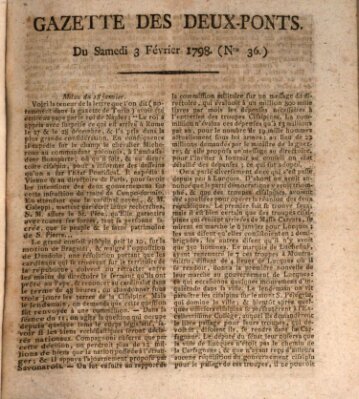 Gazette des Deux-Ponts Samstag 3. Februar 1798