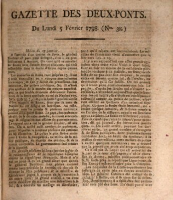 Gazette des Deux-Ponts Montag 5. Februar 1798