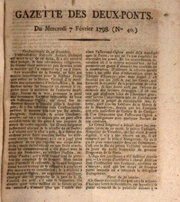 Gazette des Deux-Ponts Mittwoch 7. Februar 1798