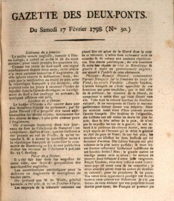 Gazette des Deux-Ponts Samstag 17. Februar 1798