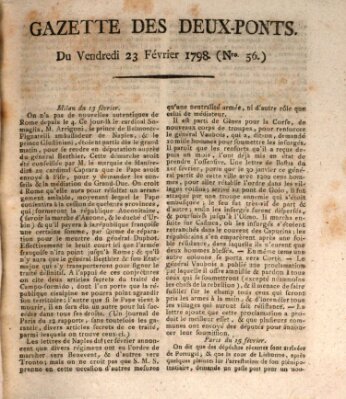 Gazette des Deux-Ponts Freitag 23. Februar 1798