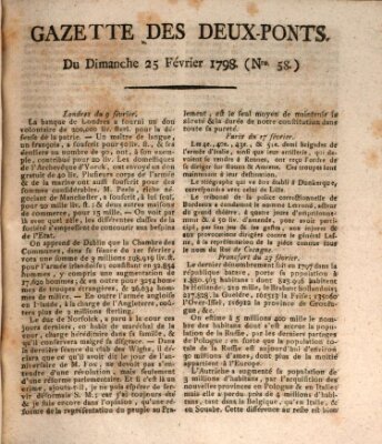 Gazette des Deux-Ponts Sonntag 25. Februar 1798