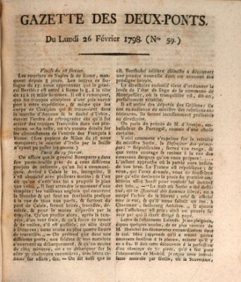 Gazette des Deux-Ponts Montag 26. Februar 1798