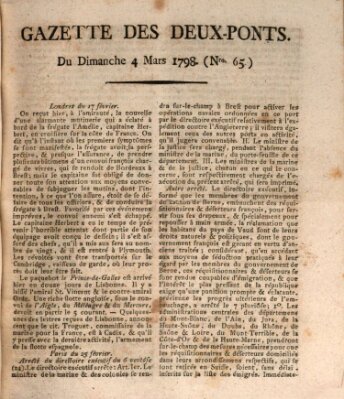 Gazette des Deux-Ponts Sonntag 4. März 1798