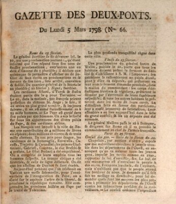 Gazette des Deux-Ponts Montag 5. März 1798