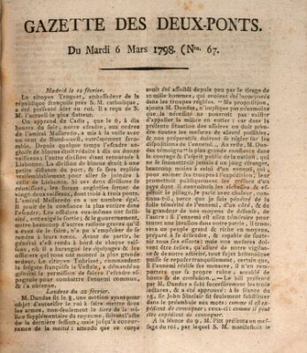 Gazette des Deux-Ponts Dienstag 6. März 1798