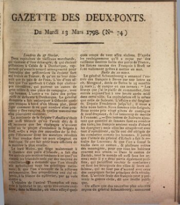 Gazette des Deux-Ponts Dienstag 13. März 1798