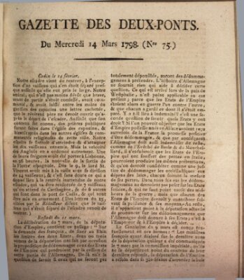 Gazette des Deux-Ponts Mittwoch 14. März 1798