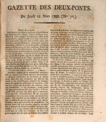 Gazette des Deux-Ponts Donnerstag 15. März 1798