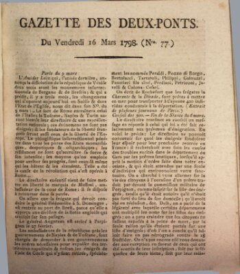 Gazette des Deux-Ponts Freitag 16. März 1798