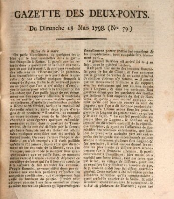 Gazette des Deux-Ponts Sonntag 18. März 1798