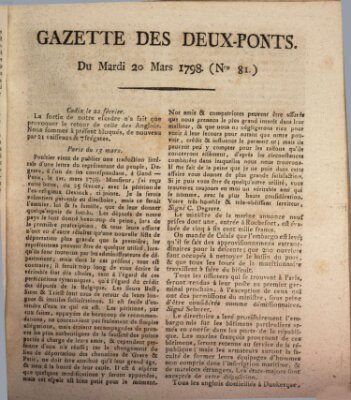 Gazette des Deux-Ponts Dienstag 20. März 1798