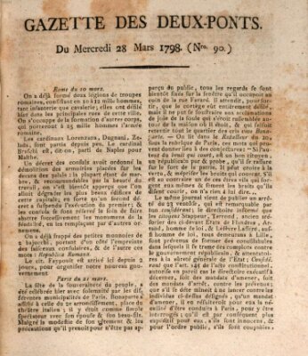 Gazette des Deux-Ponts Mittwoch 28. März 1798