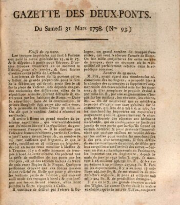 Gazette des Deux-Ponts Samstag 31. März 1798