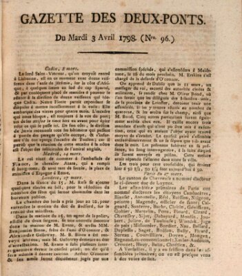 Gazette des Deux-Ponts Dienstag 3. April 1798