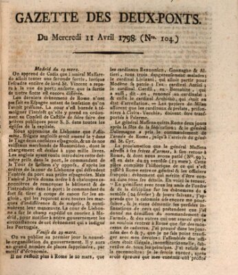 Gazette des Deux-Ponts Mittwoch 11. April 1798