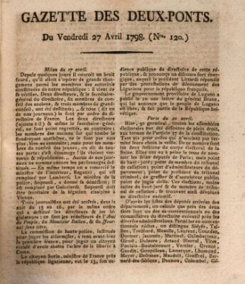 Gazette des Deux-Ponts Freitag 27. April 1798