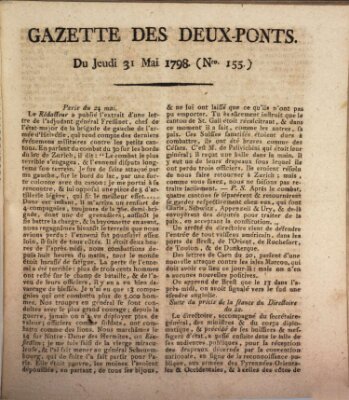 Gazette des Deux-Ponts Donnerstag 31. Mai 1798