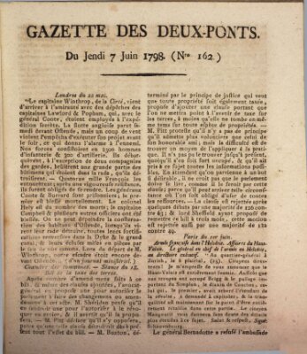 Gazette des Deux-Ponts Donnerstag 7. Juni 1798