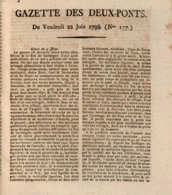 Gazette des Deux-Ponts Freitag 22. Juni 1798