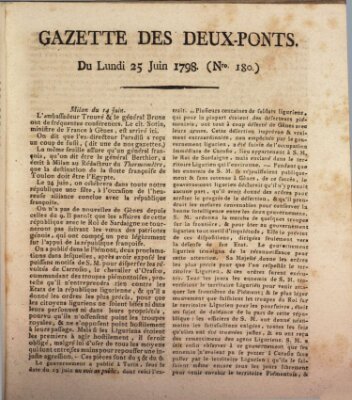 Gazette des Deux-Ponts Montag 25. Juni 1798