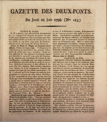 Gazette des Deux-Ponts Donnerstag 28. Juni 1798