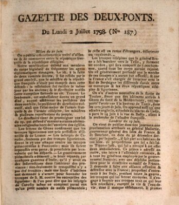 Gazette des Deux-Ponts Montag 2. Juli 1798