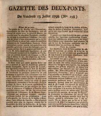 Gazette des Deux-Ponts Freitag 13. Juli 1798