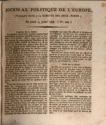 Journal politique de l'Europe (Gazette des Deux-Ponts) Montag 23. Juli 1798