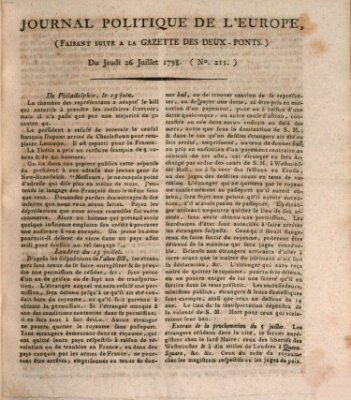 Journal politique de l'Europe (Gazette des Deux-Ponts) Donnerstag 26. Juli 1798