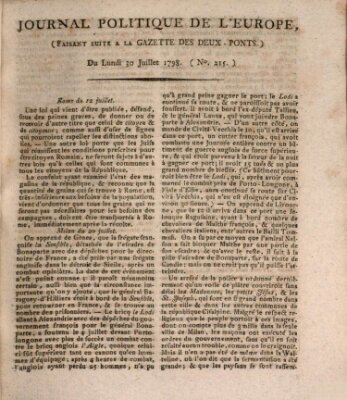 Journal politique de l'Europe (Gazette des Deux-Ponts) Montag 30. Juli 1798