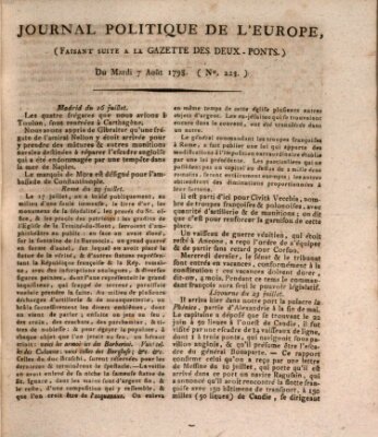 Journal politique de l'Europe (Gazette des Deux-Ponts) Dienstag 7. August 1798