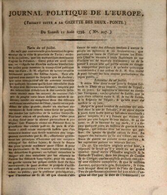 Journal politique de l'Europe (Gazette des Deux-Ponts) Samstag 11. August 1798