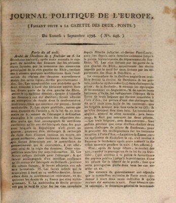 Journal politique de l'Europe (Gazette des Deux-Ponts) Samstag 1. September 1798