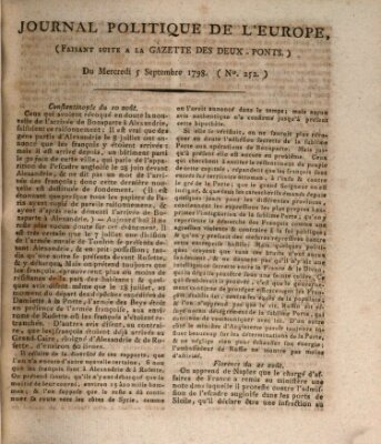 Journal politique de l'Europe (Gazette des Deux-Ponts) Mittwoch 5. September 1798