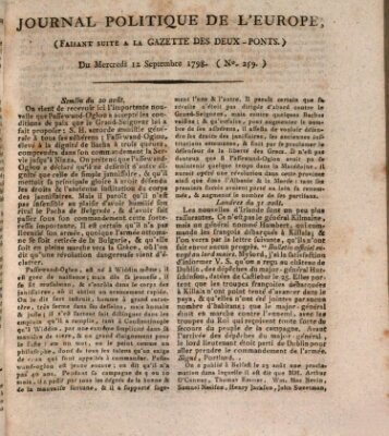 Journal politique de l'Europe (Gazette des Deux-Ponts) Mittwoch 12. September 1798