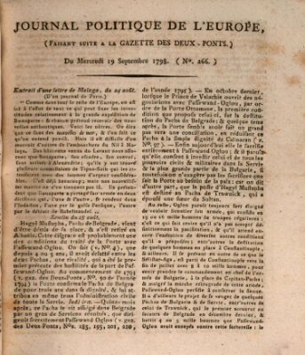 Journal politique de l'Europe (Gazette des Deux-Ponts) Mittwoch 19. September 1798