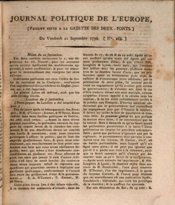 Journal politique de l'Europe (Gazette des Deux-Ponts) Freitag 21. September 1798