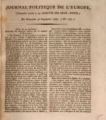 Journal politique de l'Europe (Gazette des Deux-Ponts) Sonntag 30. September 1798