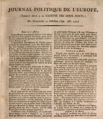 Journal politique de l'Europe (Gazette des Deux-Ponts) Sonntag 21. Oktober 1798