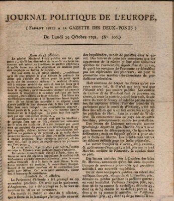 Journal politique de l'Europe (Gazette des Deux-Ponts) Montag 29. Oktober 1798