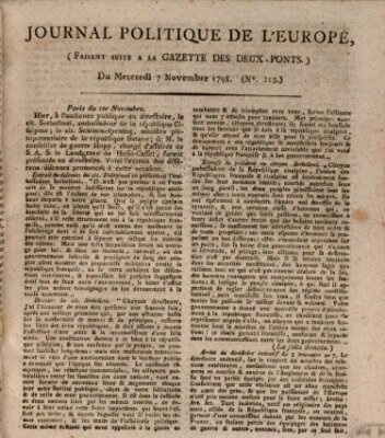 Journal politique de l'Europe (Gazette des Deux-Ponts) Mittwoch 7. November 1798