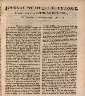 Journal politique de l'Europe (Gazette des Deux-Ponts) Freitag 23. November 1798