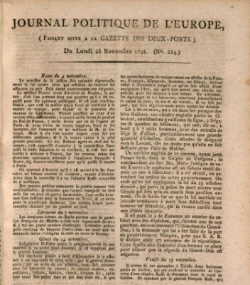 Journal politique de l'Europe (Gazette des Deux-Ponts) Montag 26. November 1798