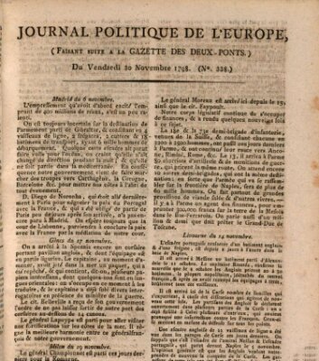Journal politique de l'Europe (Gazette des Deux-Ponts) Freitag 30. November 1798