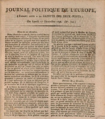 Journal politique de l'Europe (Gazette des Deux-Ponts) Montag 17. Dezember 1798