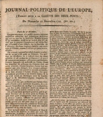 Journal politique de l'Europe (Gazette des Deux-Ponts) Sonntag 23. Dezember 1798