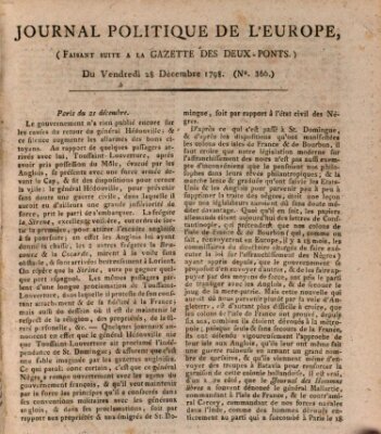 Journal politique de l'Europe (Gazette des Deux-Ponts) Freitag 28. Dezember 1798